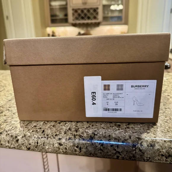 Burberry Women's Checkered Heels - Beige, Black, and Red - Picture 6 of 7